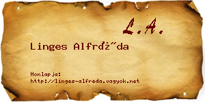 Linges Alfréda névjegykártya